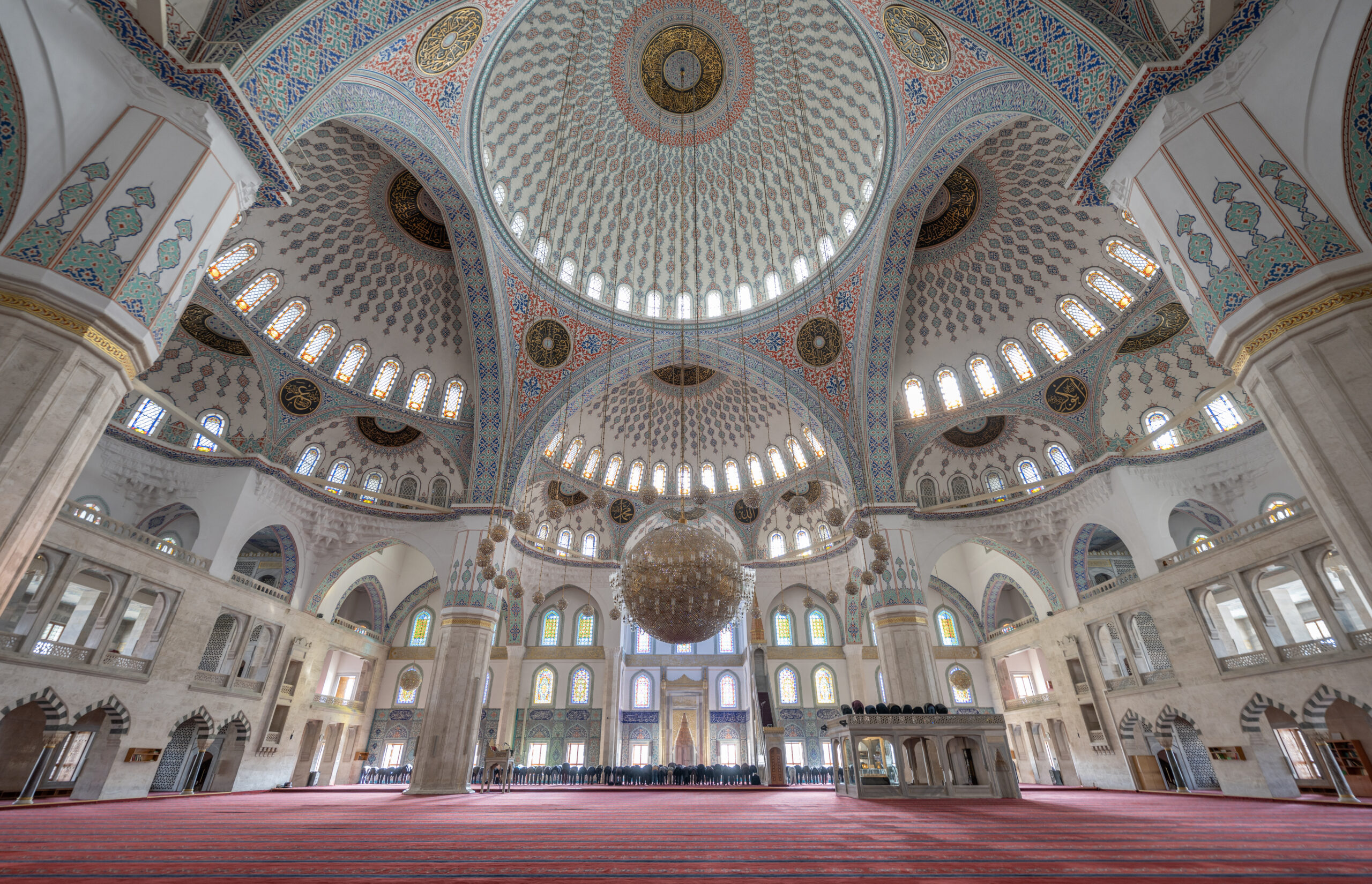 Noon Prayer in Kocatepe Mosque, Ankara, Turkey