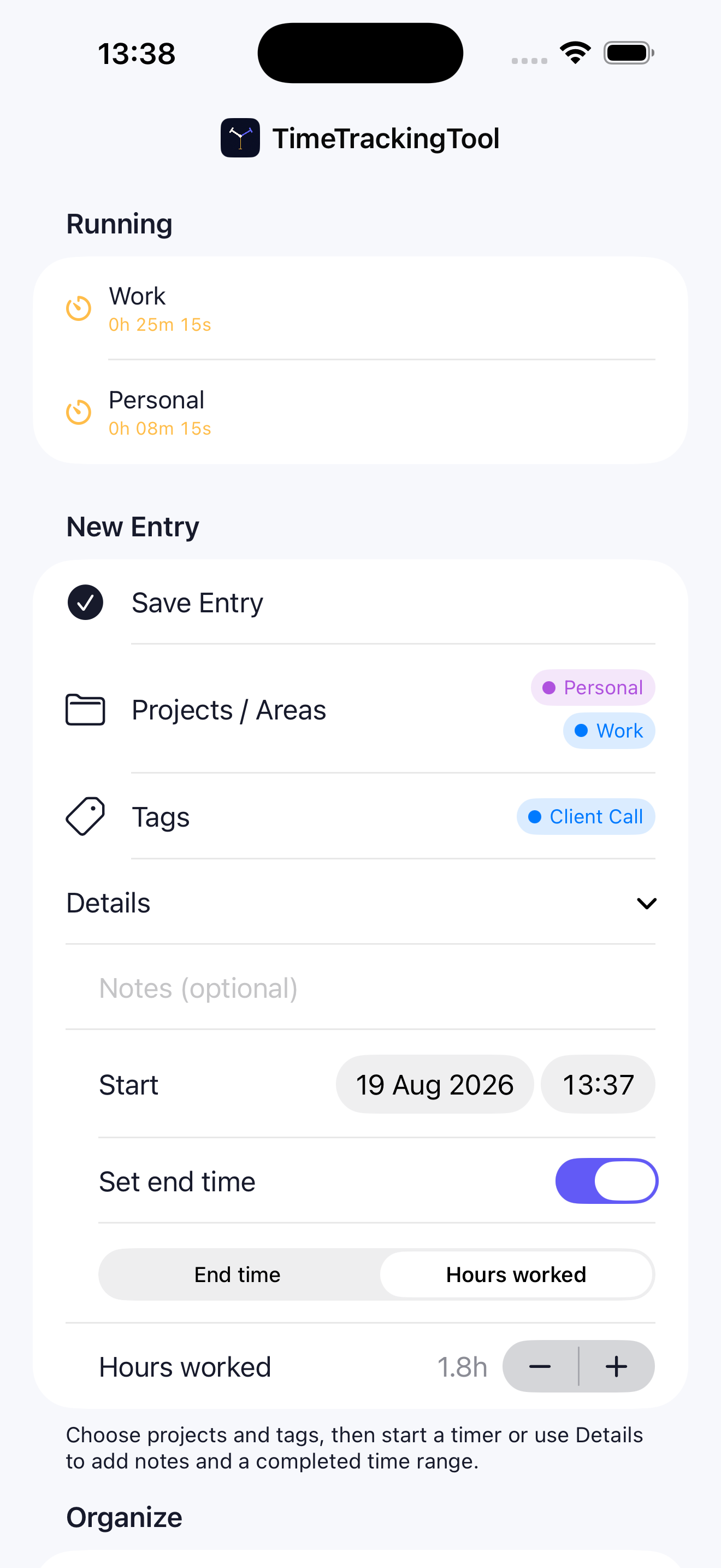 TimeTrackingTool Projects