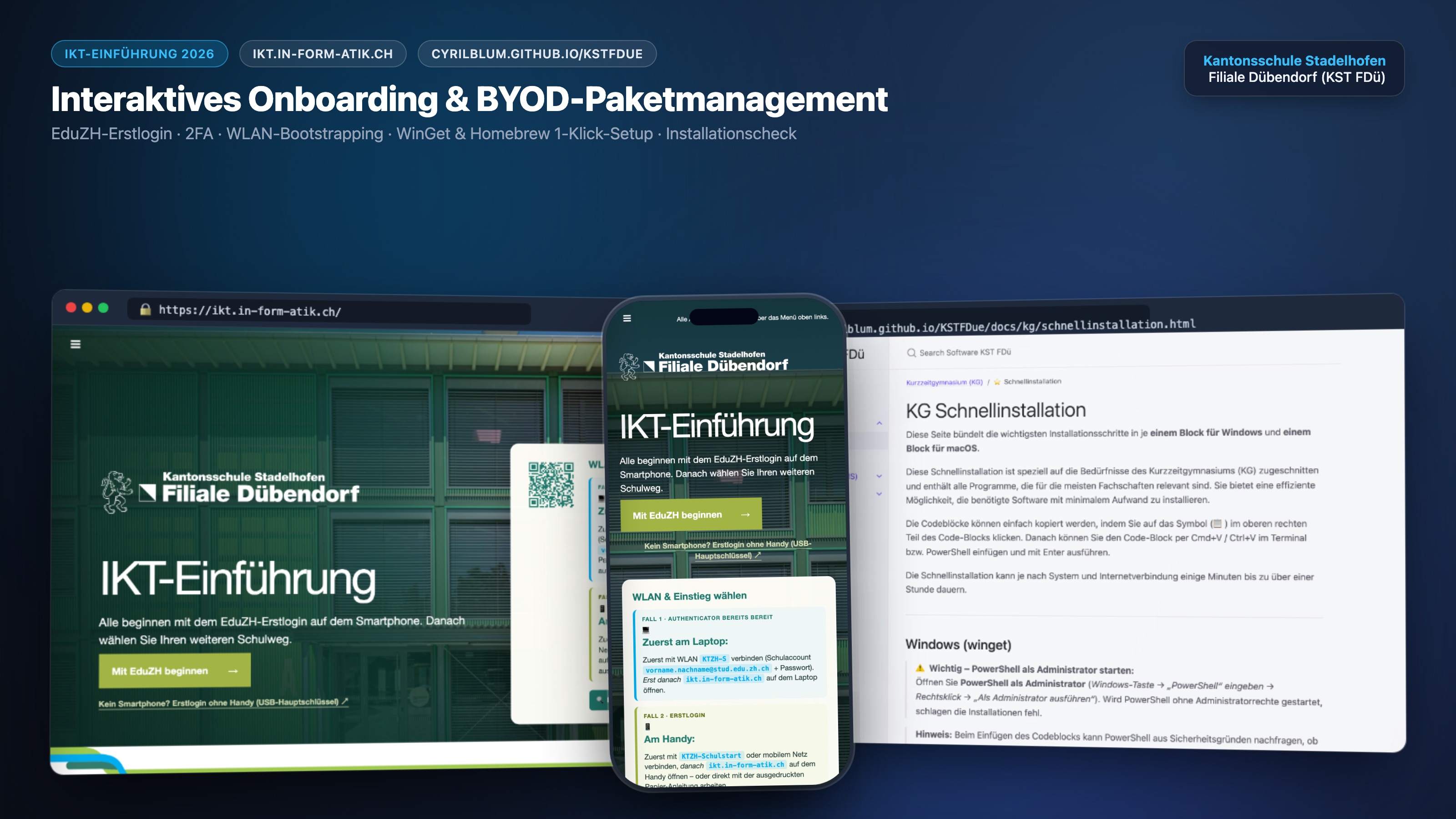 Übersicht der IKT-Einführungs-Tools: Interaktiver Guide und Software-Portal